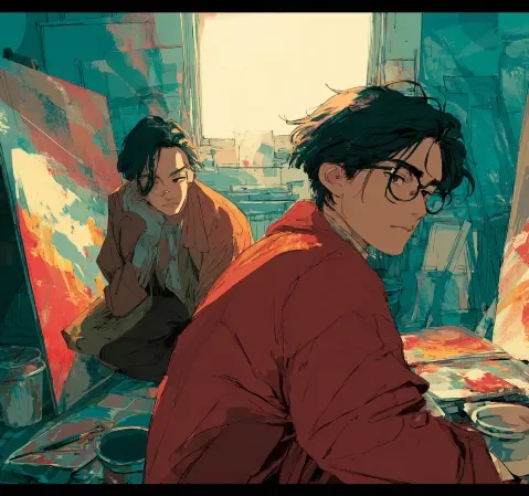 作品条目字段组成示意，展示作品名、题材方向与更新状态如何构成一条记录